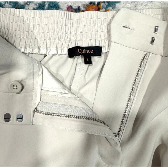 QUINCE Stretch Crepe Classic Trouser Pants Wide Leg Office Size 6 - Picture 5 of 6